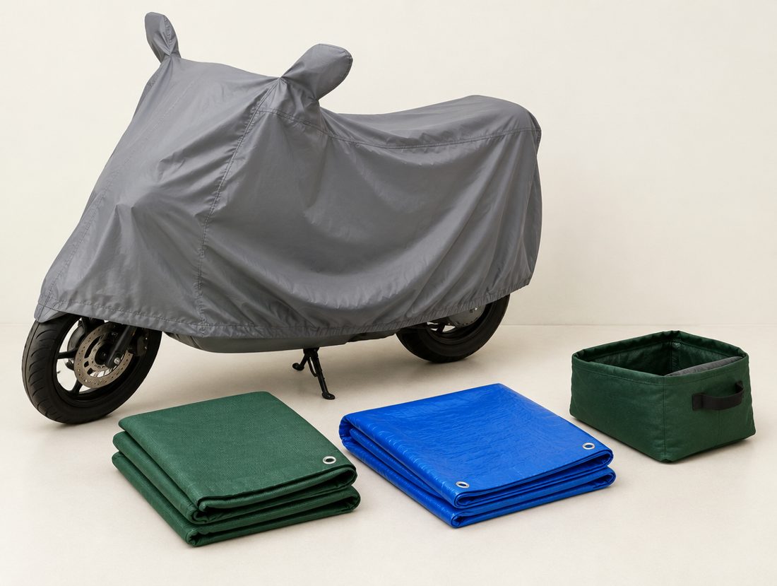 Bike cover, garden covers, tarpaulin and grow bag